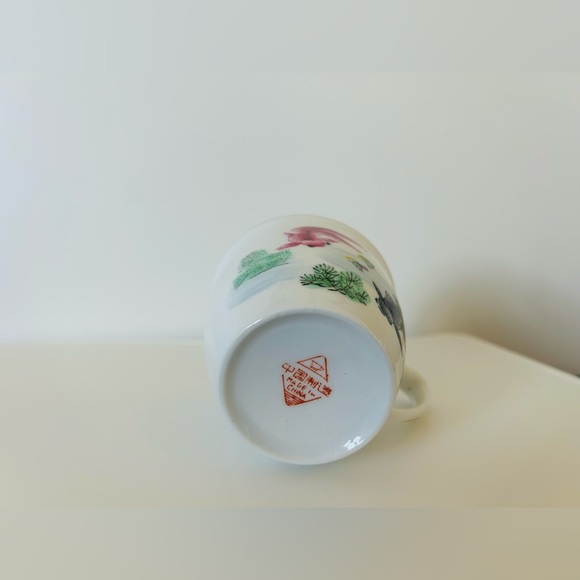 Vintage Set of 3 Chinese Koi Tea Cups 1 Creamer & 1 Sugar Bowl - Picture 4 of 8